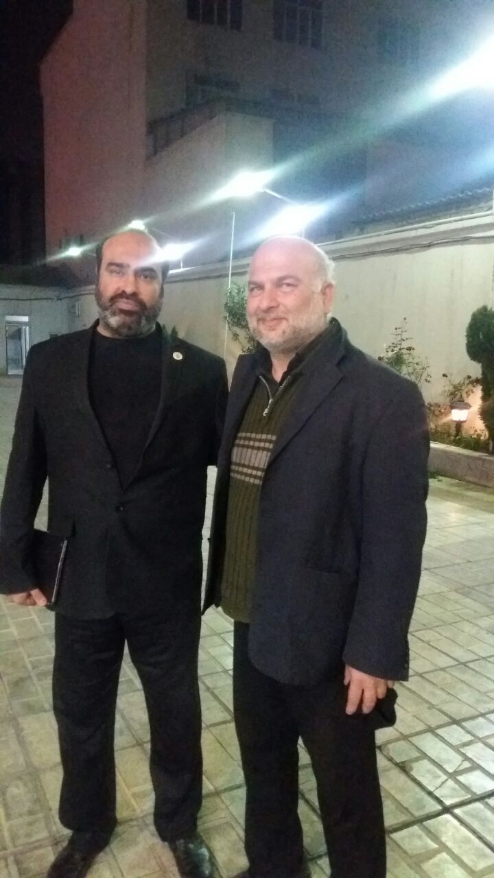 استاد سعید خرّم دلشاد به همراه جناب آقای دوربینی(حسین نمازی)حسینیه آهن فروشان بازار تهران ۱۳۹۶/۱۰/۲۰